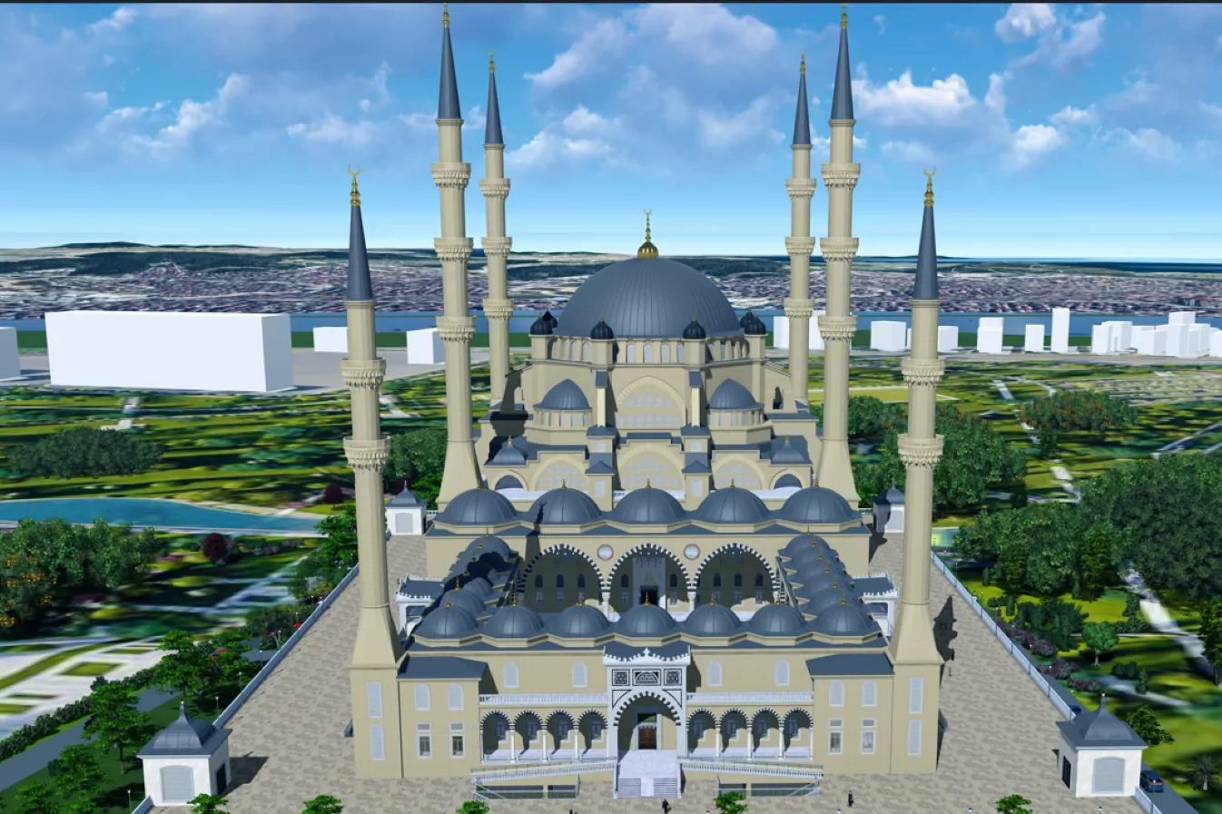 Kocaeli'de Gebze Millet Bah&ccedil;esi Camii y&uuml;kseliyor
